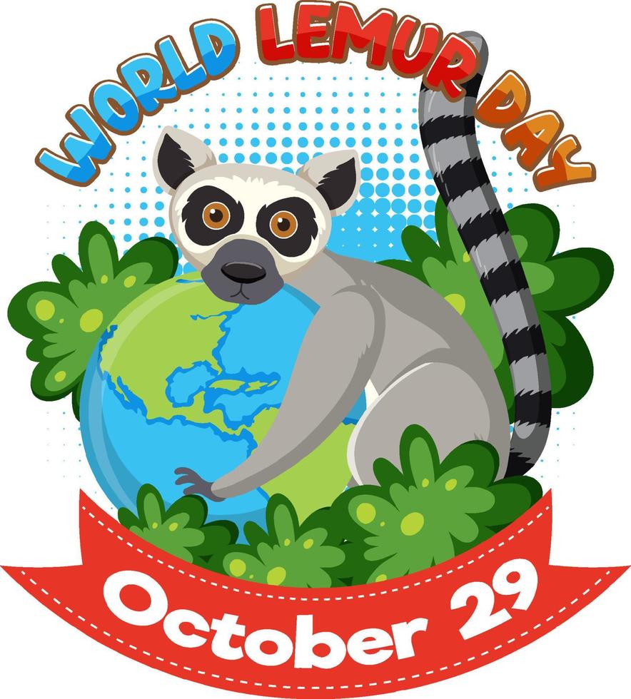 wereld lemur dag posterontwerp vector