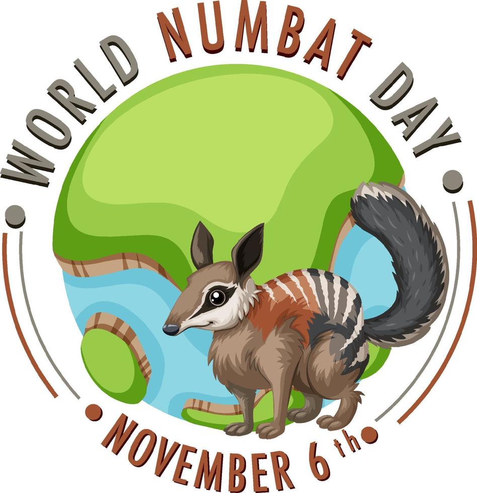 wereld numbat dag logo concept vector