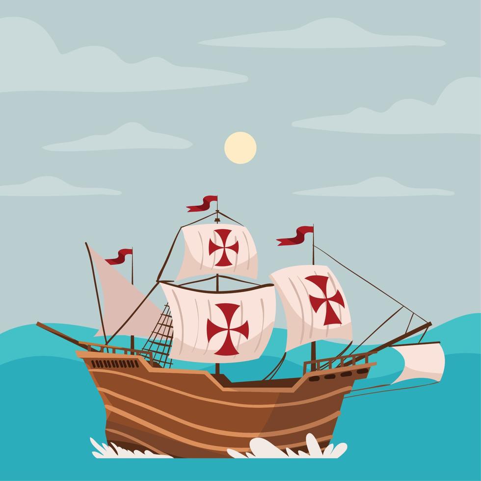 caravel het zeilen boot vector