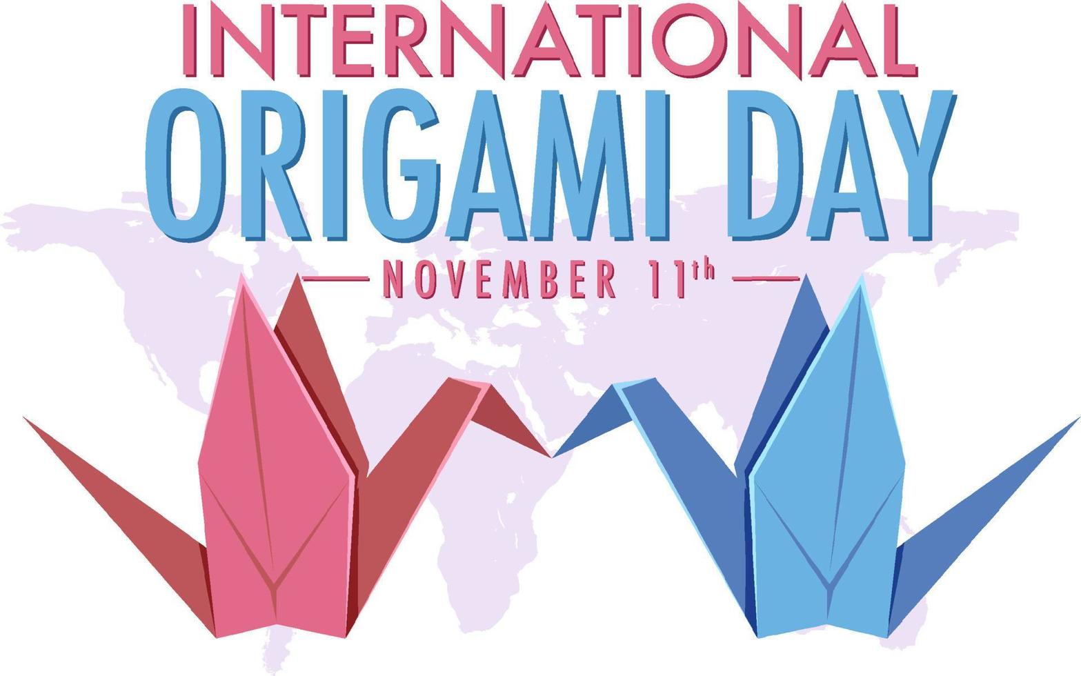 Internationale origami dag logo ontwerp vector