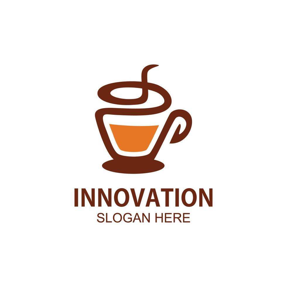 coffeeshop minimalistisch vector logo. koffiebonen logo sjabloon