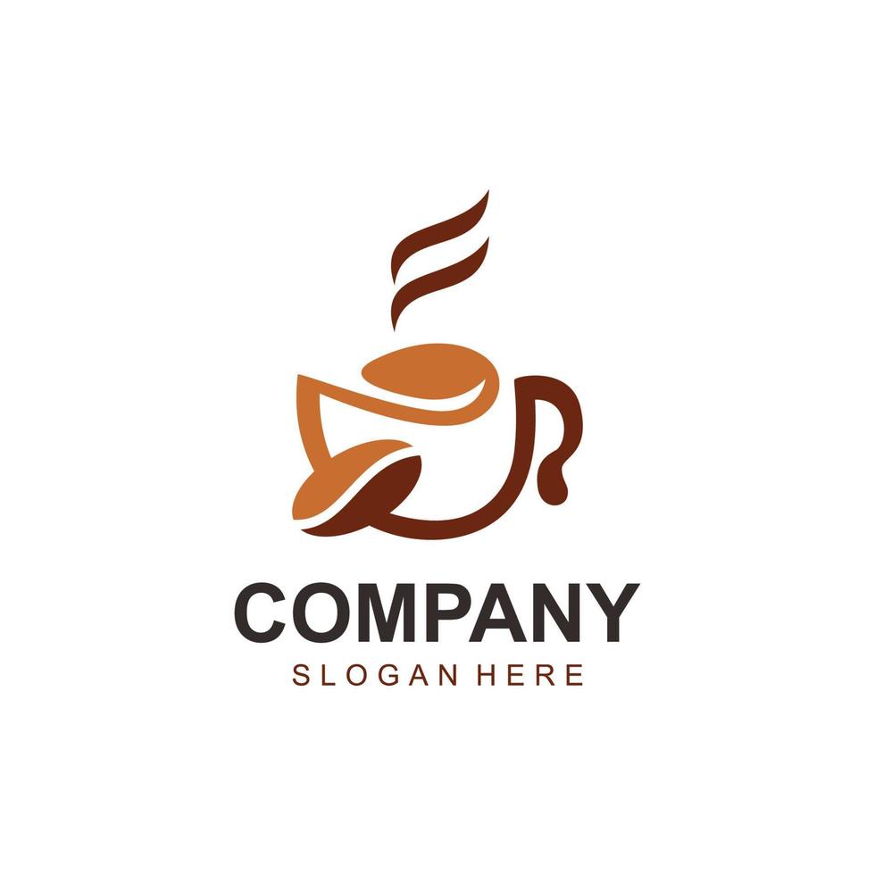 coffeeshop minimalistisch vector logo. koffiebonen logo sjabloon