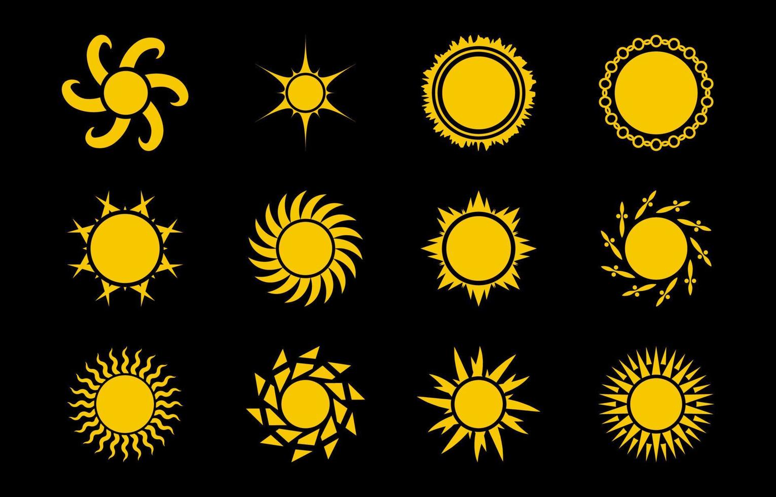 set van zon icoon vector