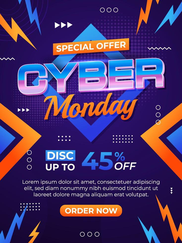 cyber maandag modern poster vector