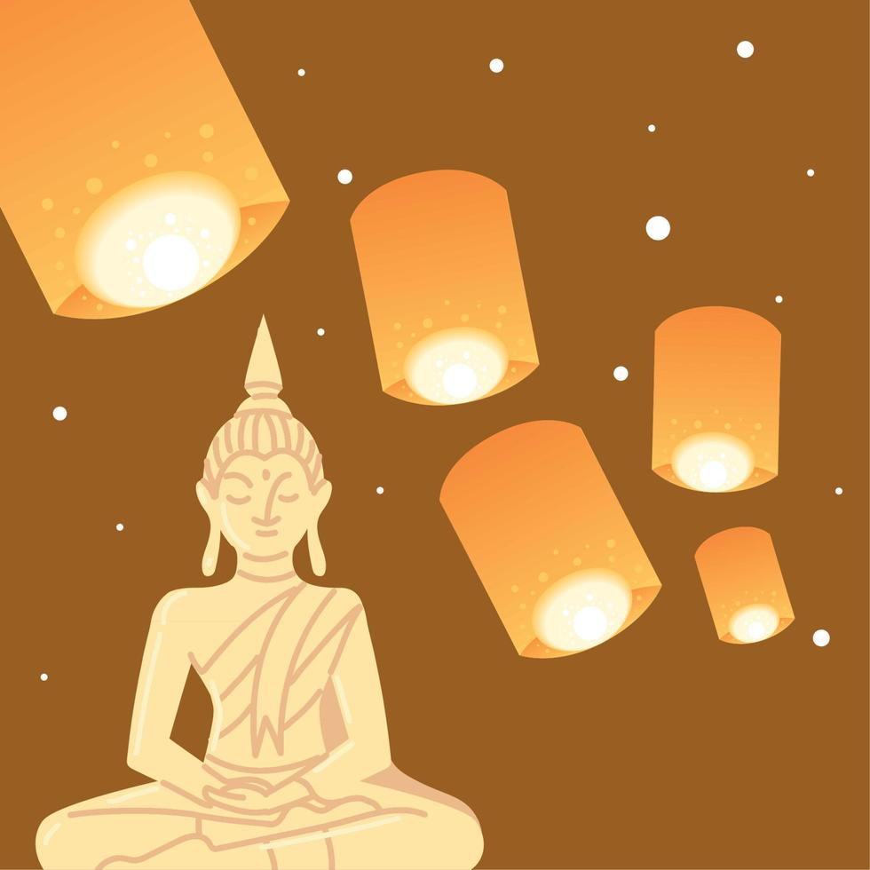 loy krathong festival Thailand banier vector