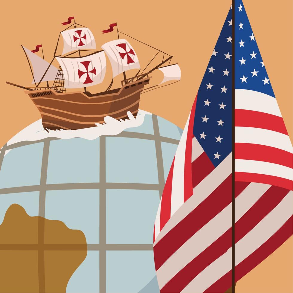 Columbus dag, exploratie Amerikaans vector