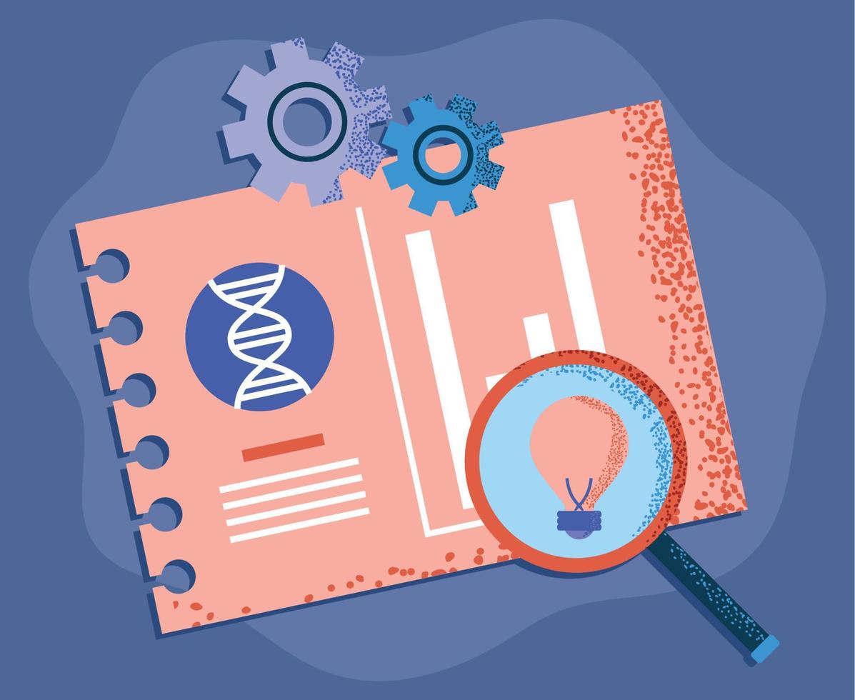 dna vergrootglas analyseren vector