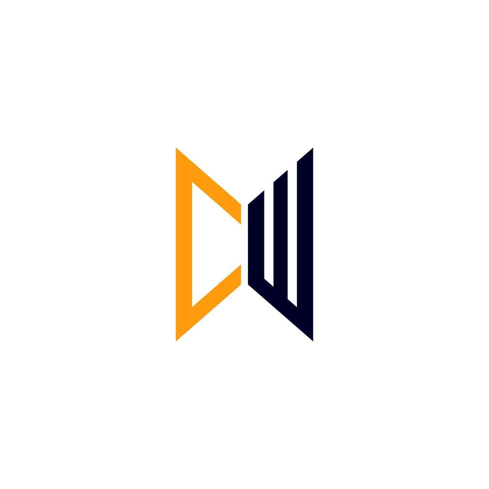 cw brief logo creatief ontwerp met vector grafisch, cw gemakkelijk en modern logo.