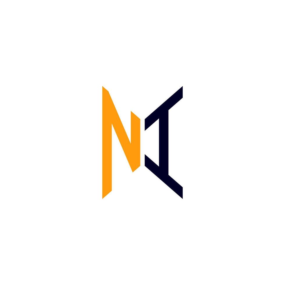 ni letter logo creatief ontwerp met vectorafbeelding, ni eenvoudig en modern logo. vector