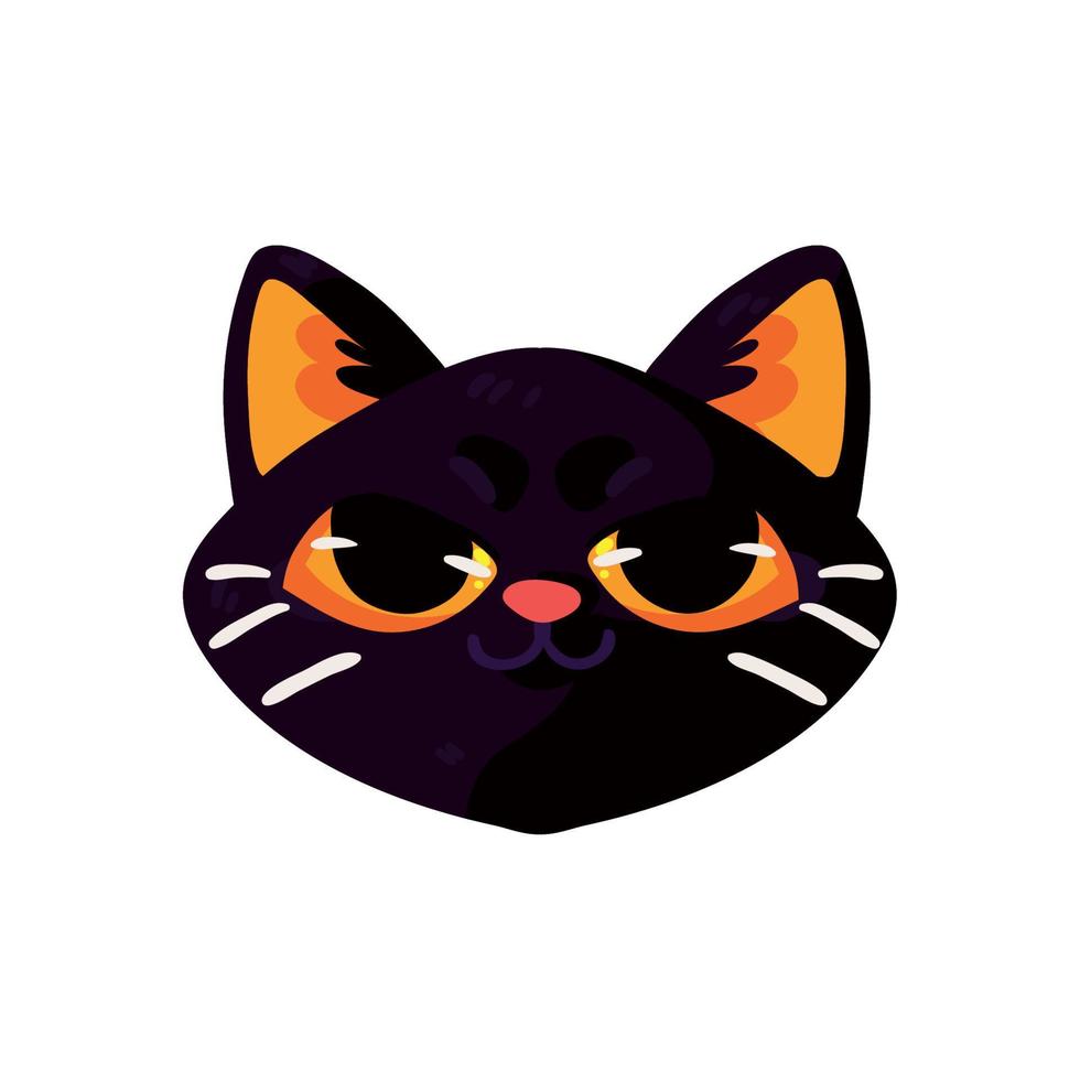 zwarte kattenkop vector