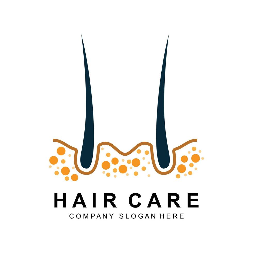 haar- zorg logo, hoofdhuid laag ontwerp, Gezondheid salon merk illustratie vector