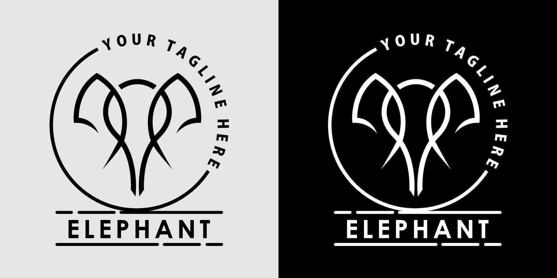 olifant hoofd logo sjabloon ontwerp icoon illustratie vector