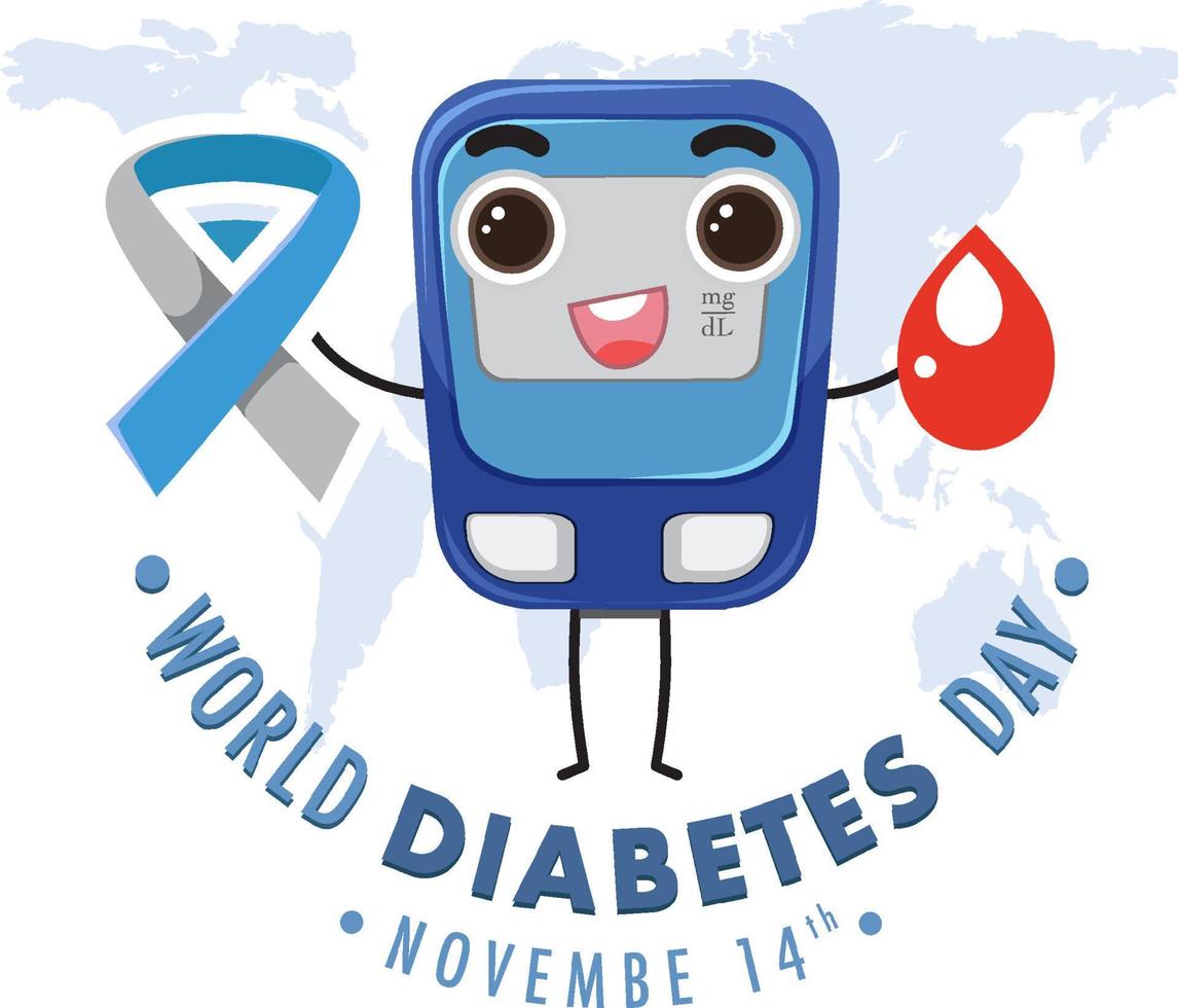 wereld diabetes dag logo ontwerp vector