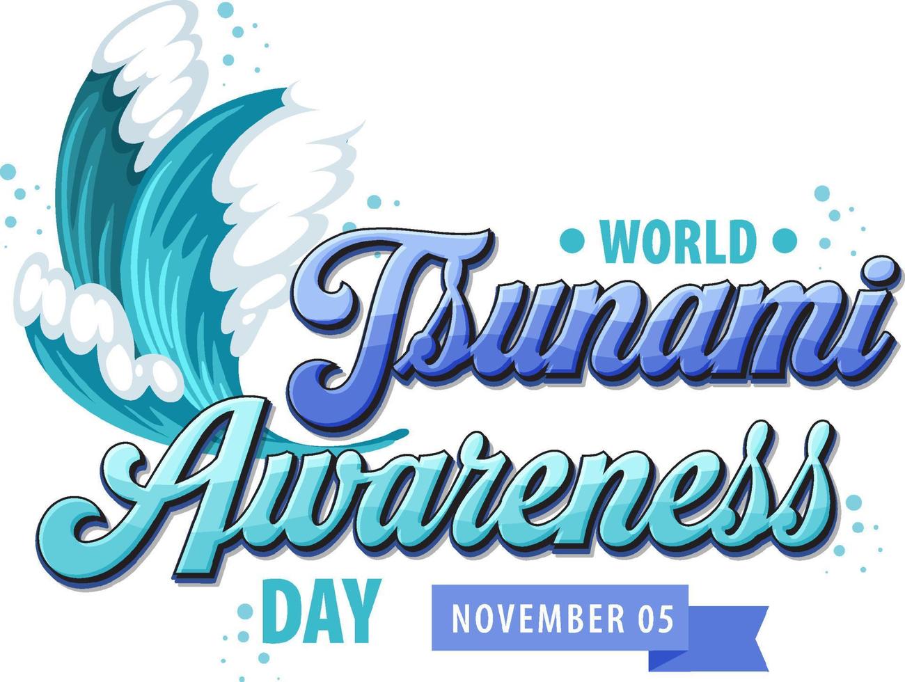 wereld tsunami bewustzijn dag logo ontwerp vector