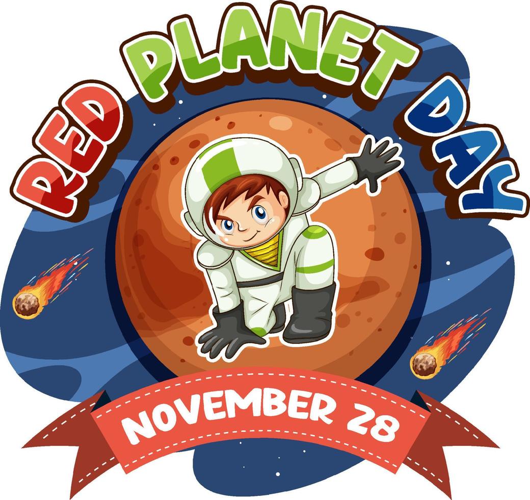 rood planeet dag banier ontwerp vector