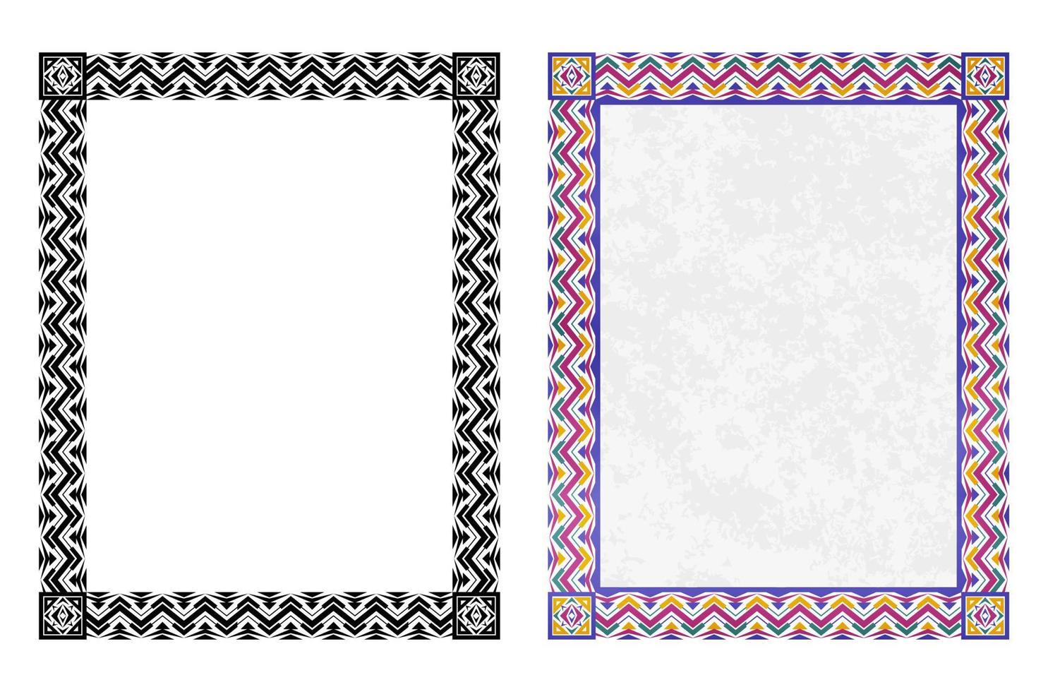 decoratief kaders en borders set, textureren zwart en pastel kleur borders 3 vector