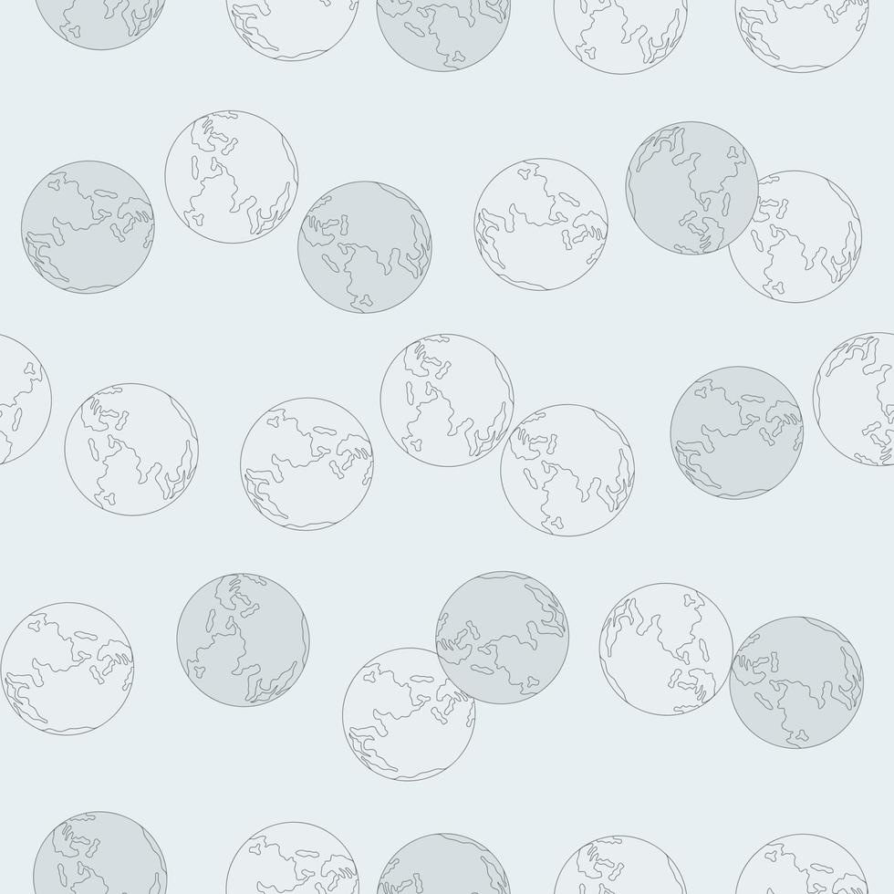 planeet aarde gegraveerd naadloos patroon. vintage bol van de wereld in de hand getekende stijl. vector