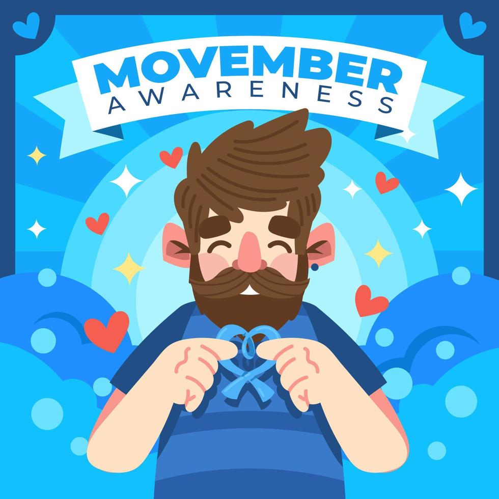 snor van movember bewustzijn vector