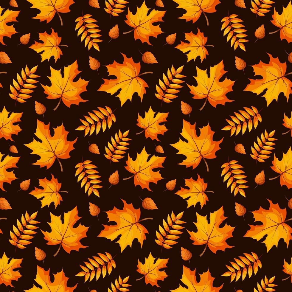 patroon met herfst bladeren. ideaal voor verpakking, notitieboekjes, school- benodigdheden, kinderen kleding 2 vector