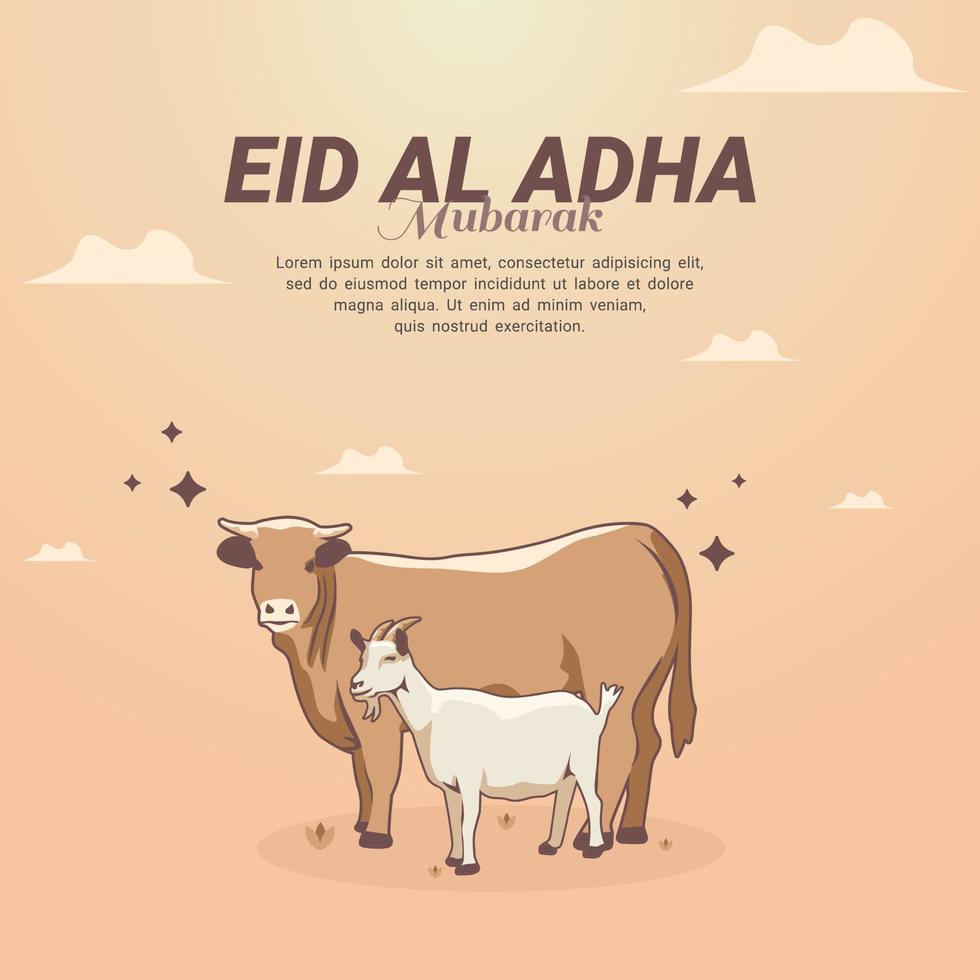 eid al adha Islamitisch cultuur groet banier sjabloon ontwerp vector