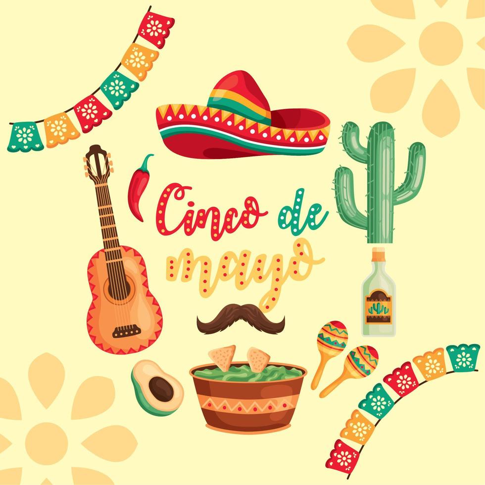 cinco de mayo kaart vector