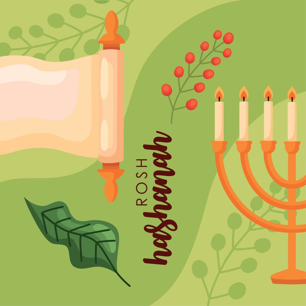 Rosh hashanah belettering kaart vector