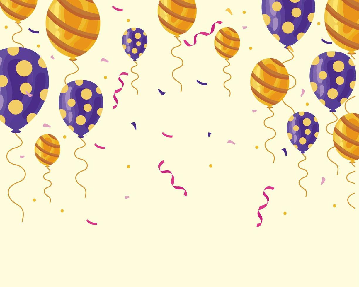 viering ballonnen en confetti vector