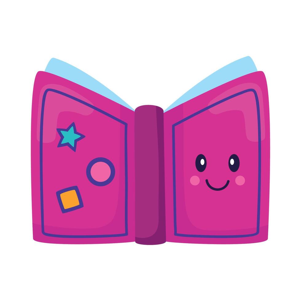 leerboek kawaii school- levering vector