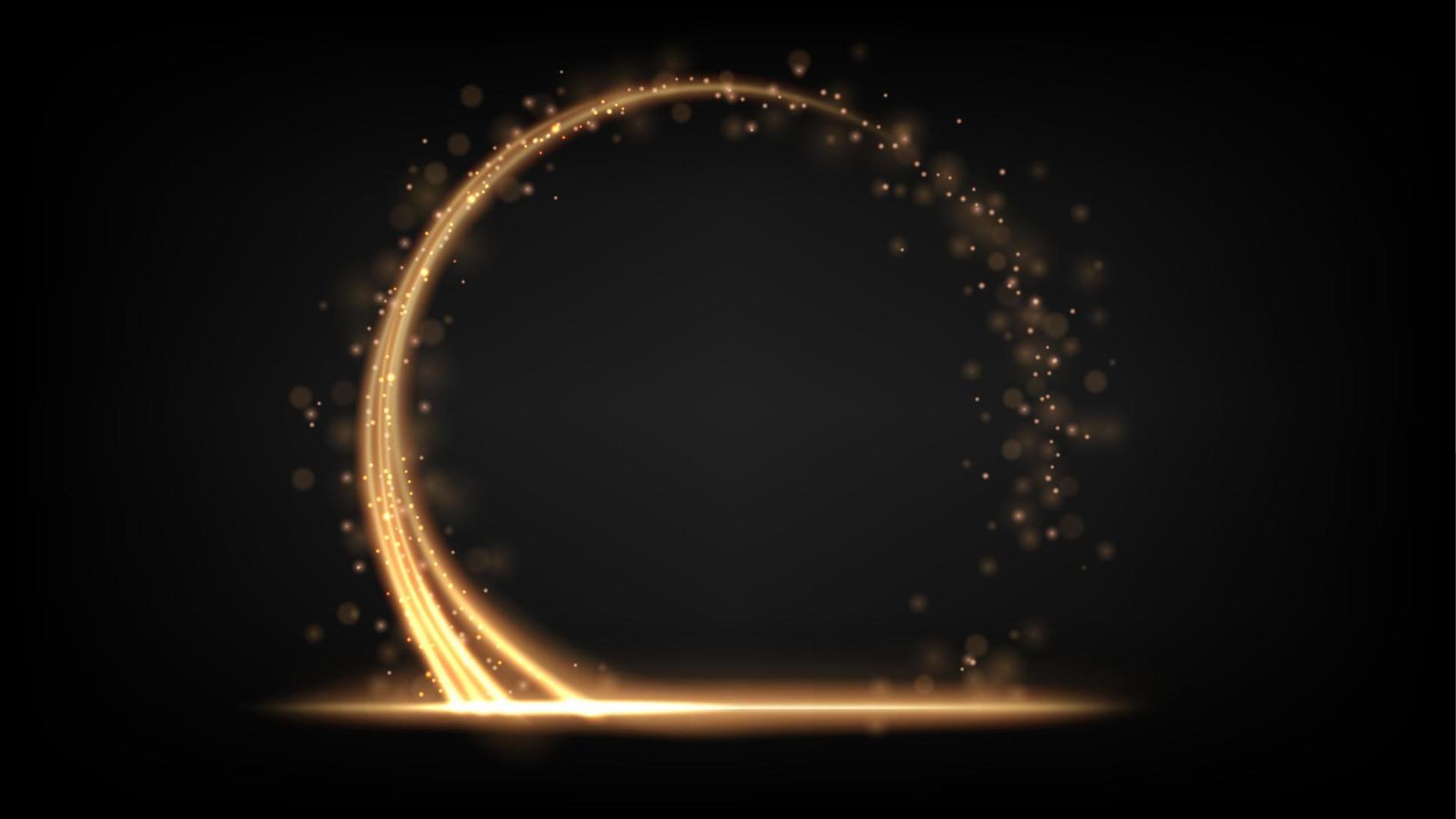 abstract goud vonk cirkel licht. vector illustratie