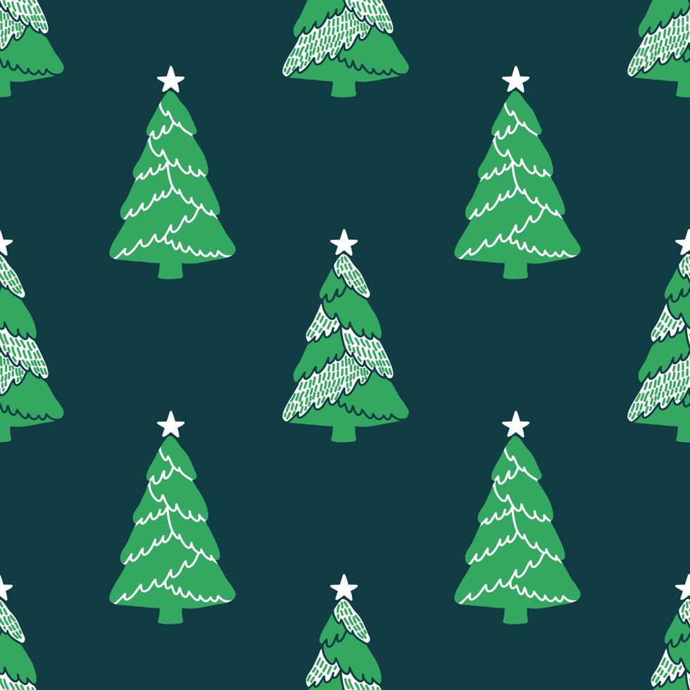 Kerstmis schattig bomen naadloos patroon ontwerp vector