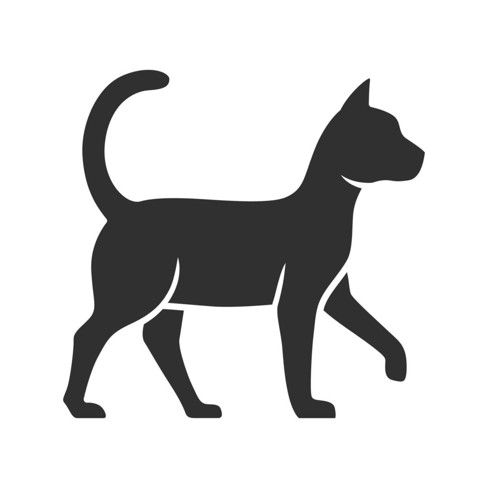 heks kat glyph icoon. tovenares huisdier. magie kat. hekserij en tovenarij silhouet symbool. negatief ruimte. vector geïsoleerd illustratie