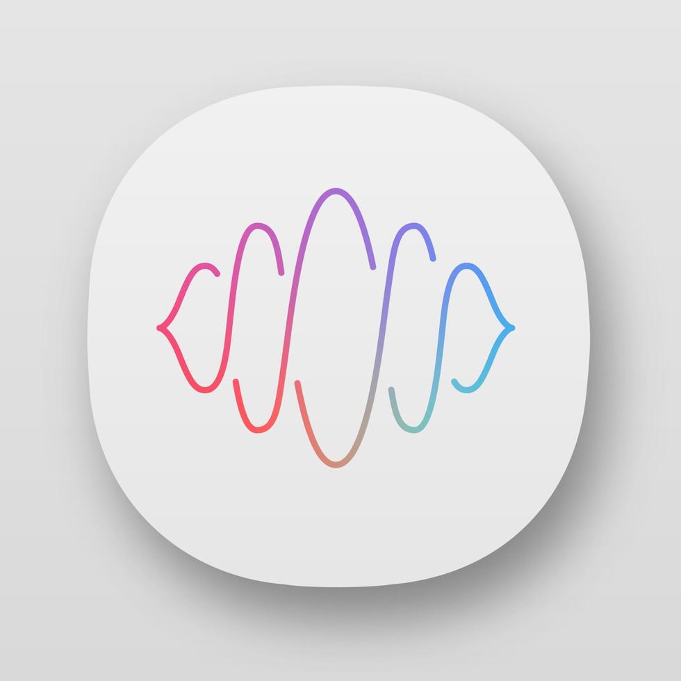 abstract geluidsgolf app icoon. ui ux gebruiker koppel. geluid, audio Golf bochten. stem opnemen, trillingen niveau. muziek- ritme, volume golfvorm. web of mobiel toepassingen. vector geïsoleerd illustratie