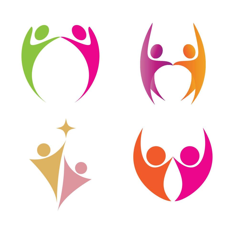 adoptie en gemeenschap zorg logo sjabloon vector