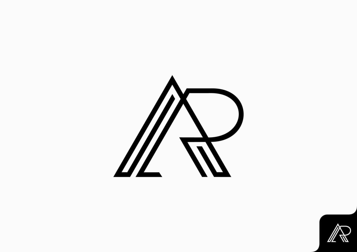 brief ar ra icoon logo vlak minimalistische kleurrijk zwart en wit vector