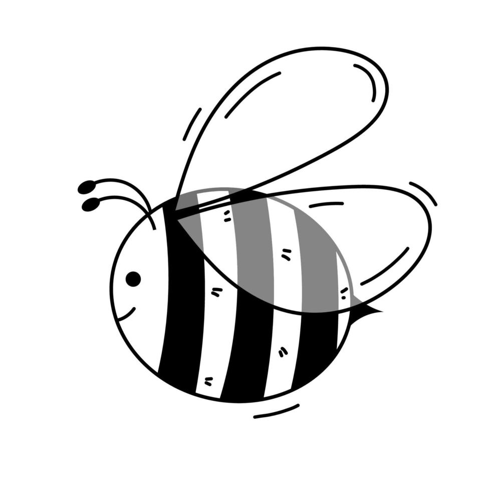 tekening bij vector illustratie. schattig schets hommel geïsoleerd Aan wit achtergrond