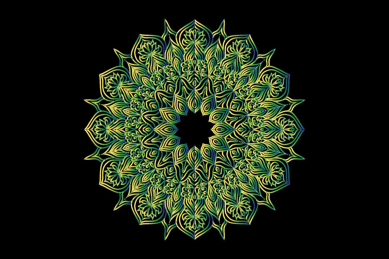 Koninklijk mandala, klassiek mandala, Pauw mandala, groen mandala, exclusief mandala, luxe vector