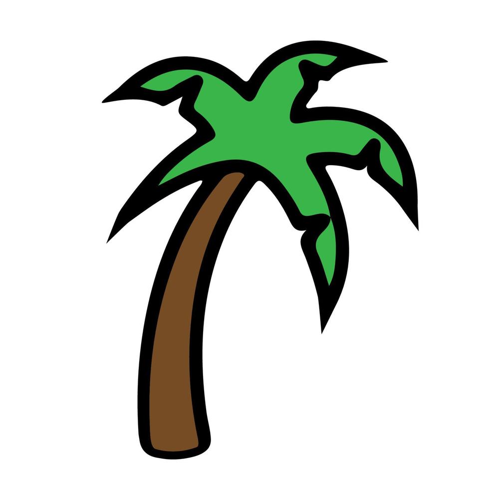 vector palm icoon geïsoleerd Aan wit. lijn minimalistisch vlak icoon voor web.