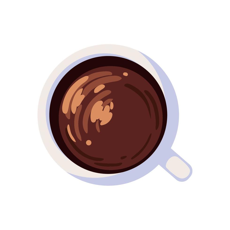 bovenaanzicht koffiekopje vector