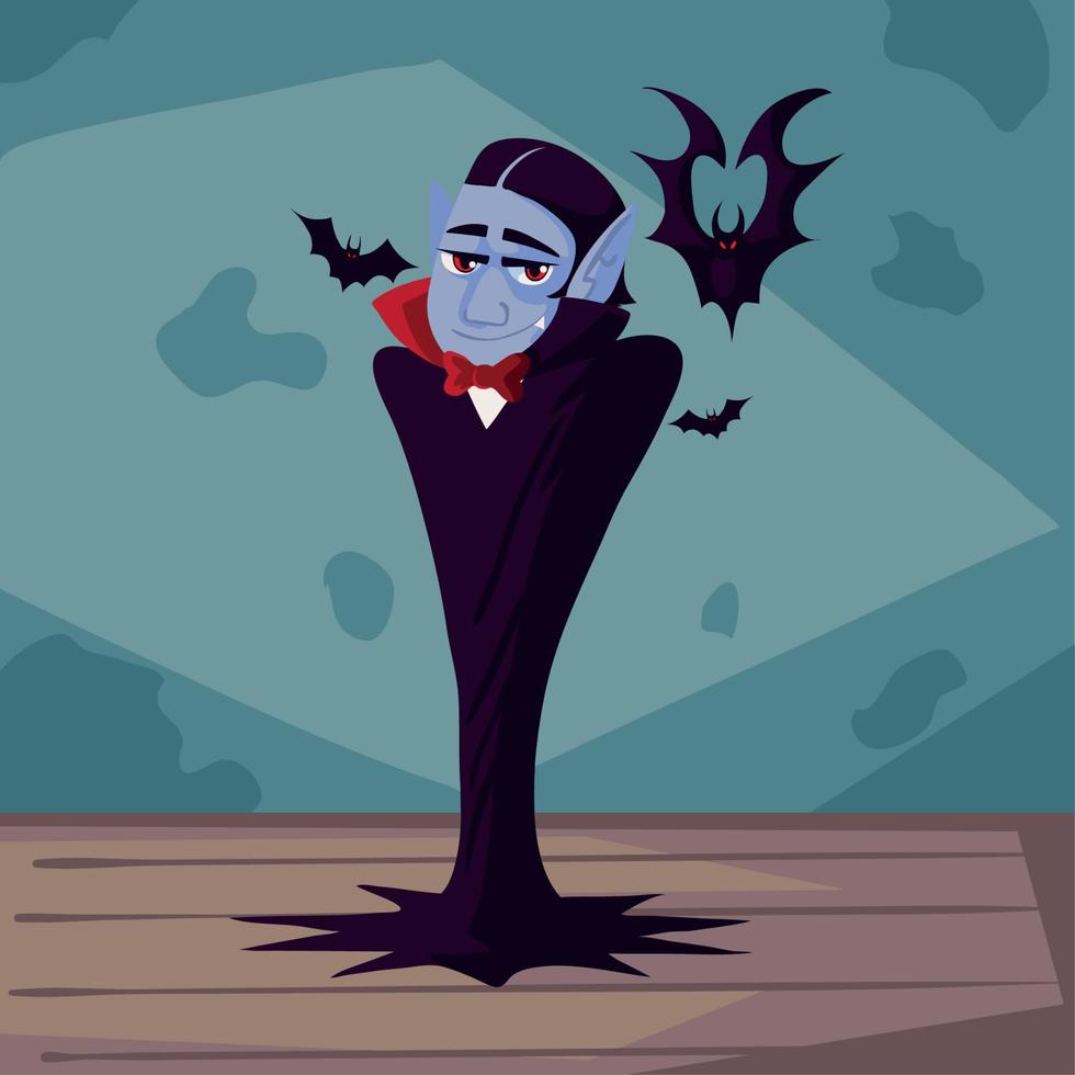 halloween dracula karakter vector