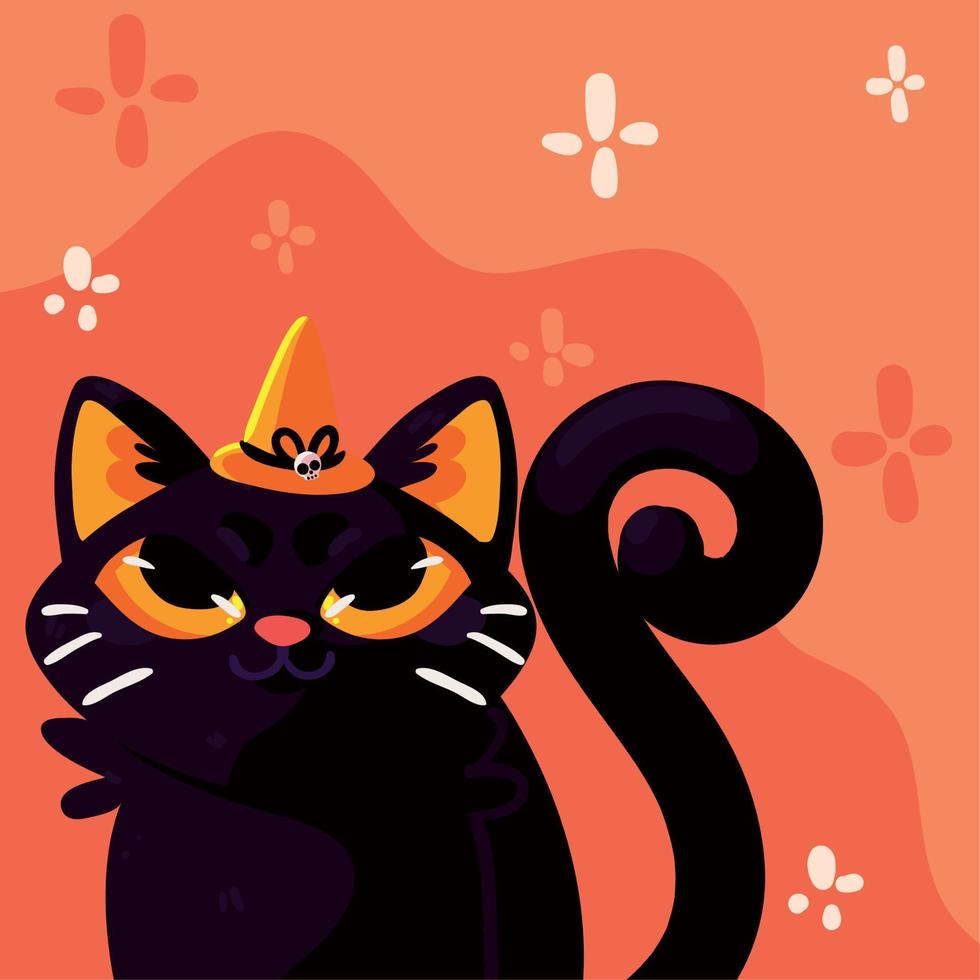 halloween schattige kat vector