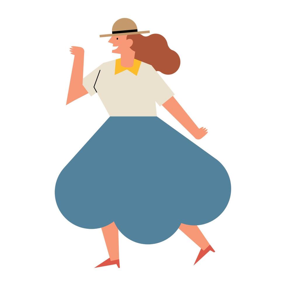 vrouwelijke boer dansen vector