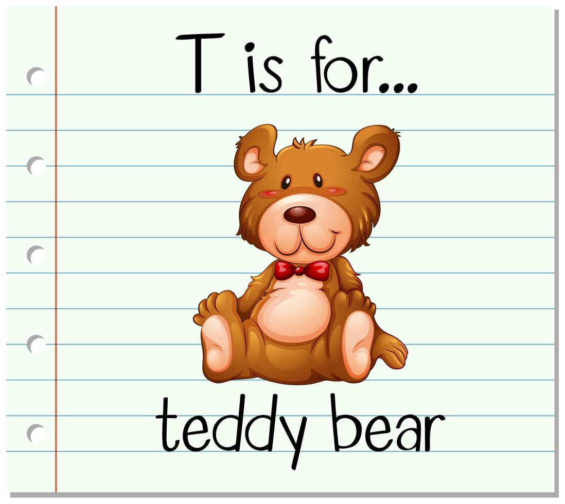 t is voor teddybeer vector