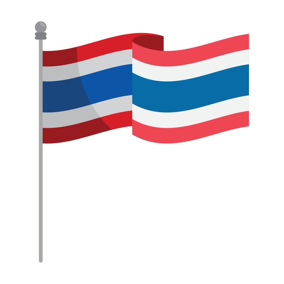 vlag van thailand zwaait vector