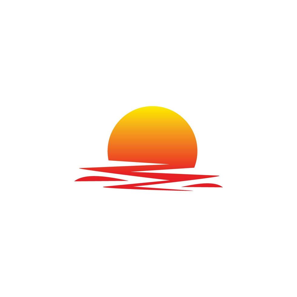 cirkel zonsondergang zon logo ontwerp vector