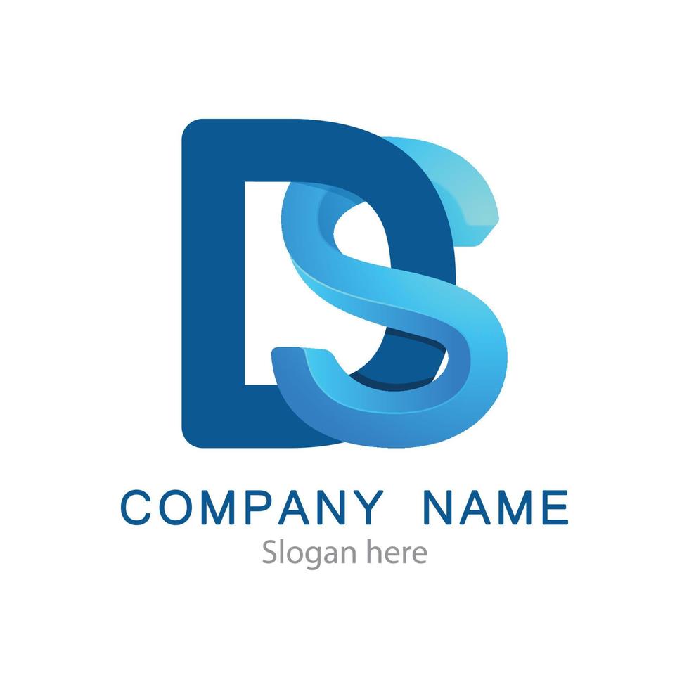 3d ds brief ontwerp logo sjabloon voor bedrijf en zakelijke identiteit vector