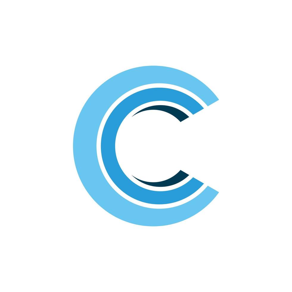 blauw brief c logo ontwerp vector