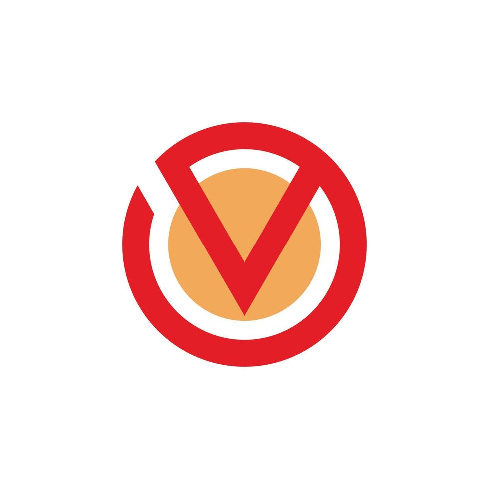 cirkel brief v logo ontwerp vector