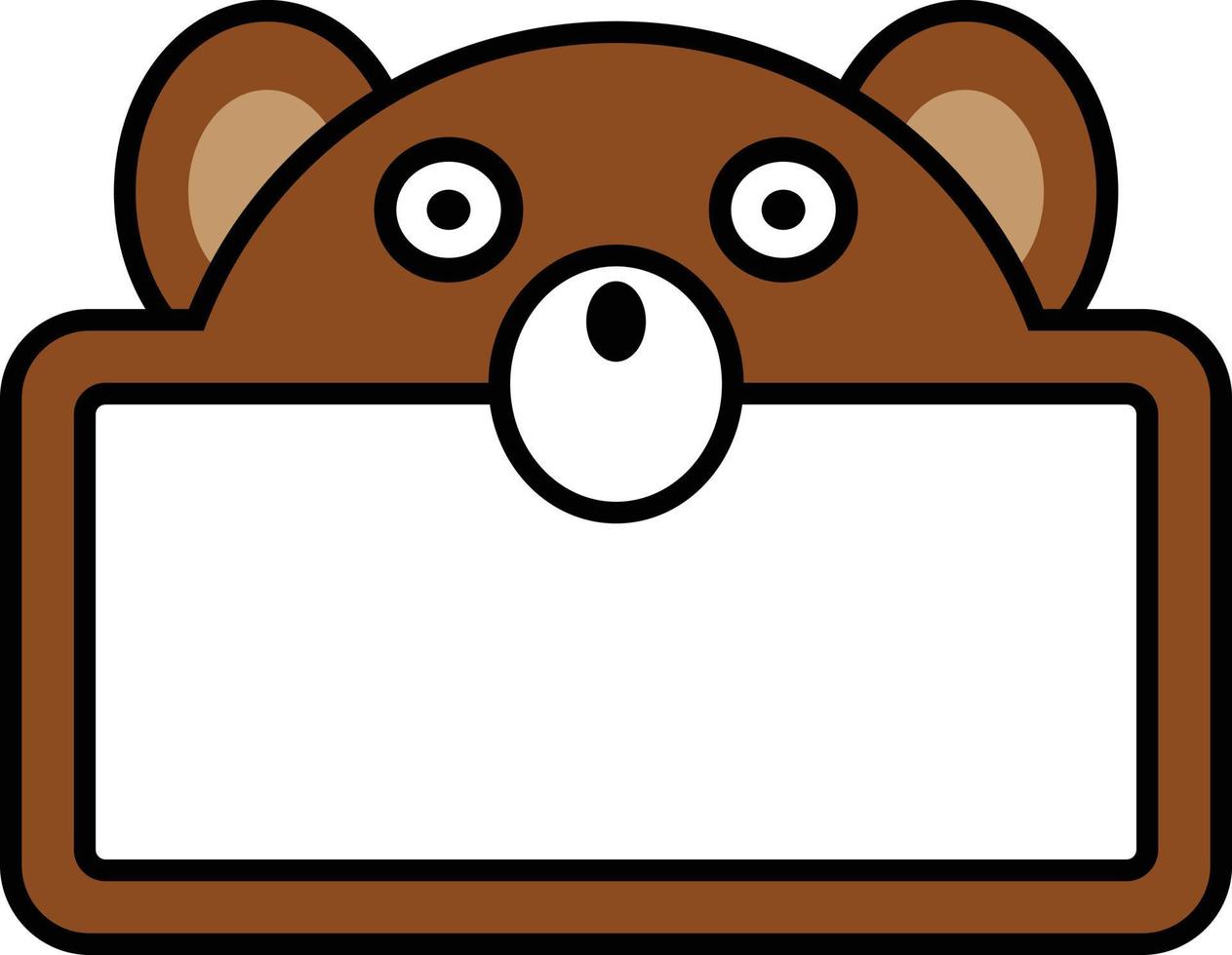 schattig beer dier bord vector illustratie ontwerp