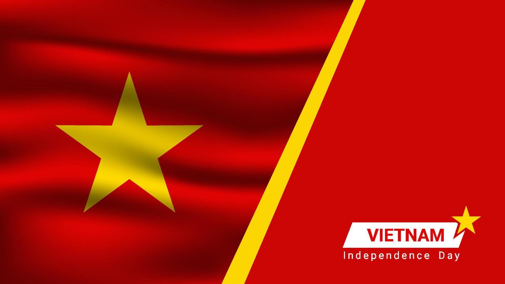 Vietnam onafhankelijkheid dag vlag banier achtergrond sjabloon ontwerp vector