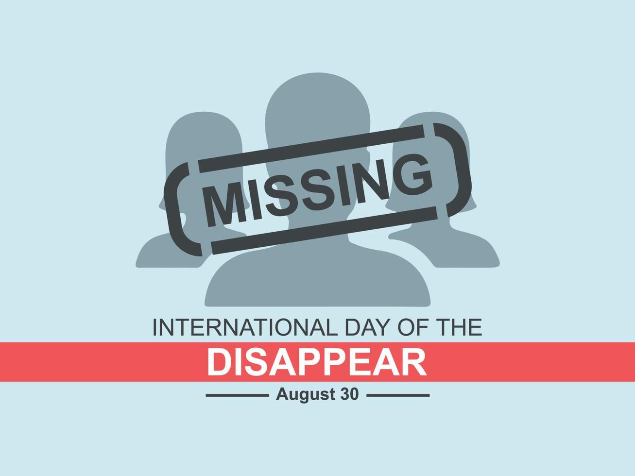 ontwerp posters en geschriften naar herdenken de wereld dag van de missend Aan 30 augustus vector
